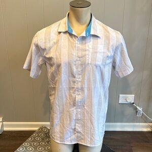 Sovereign Code Men’s Small White Cream Shirt with Smiley Accents